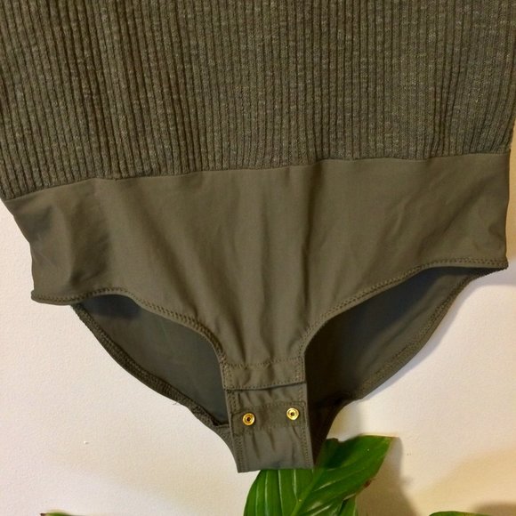 J. Crew Point Sur Ribbed Bodysuit Green - Picture 4 of 7